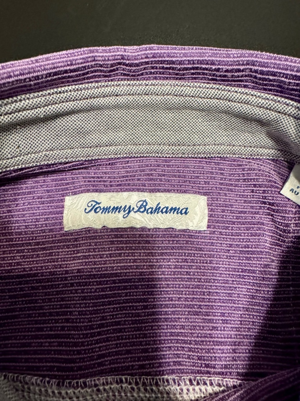 Tommy Bahama Purple Slub Knit Polo Shirt L Tencel Blend Casual Soft - Picture 3 of 8
